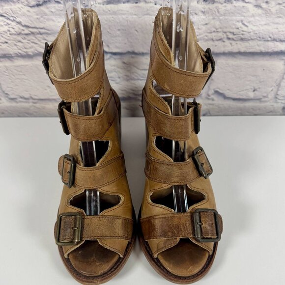 Freebird by Steven Quail Tan Leather sandals 7 - Picture 9 of 13